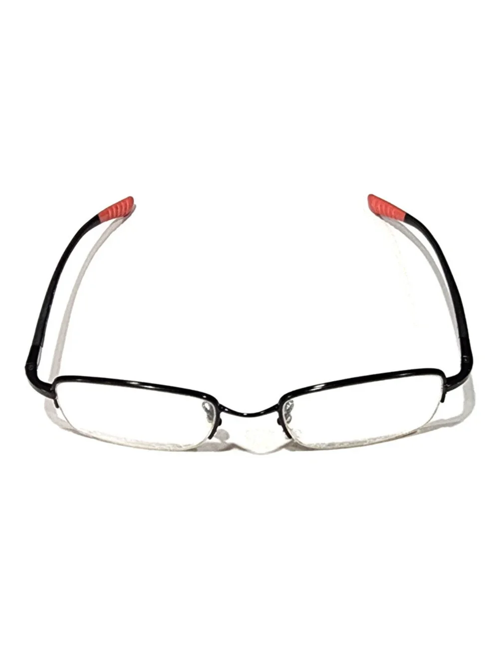 Ray Ban RB7512 1012 Black Metal Red Rectangle Eyeglasses 49-19 140